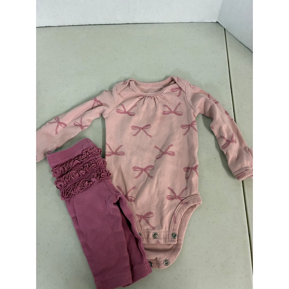 Carters Rabbit Bear‎ Baby Girl 0-3M Bodysuit Pants Set Bundle 6pc Pink Cream - Picture 4 of 7